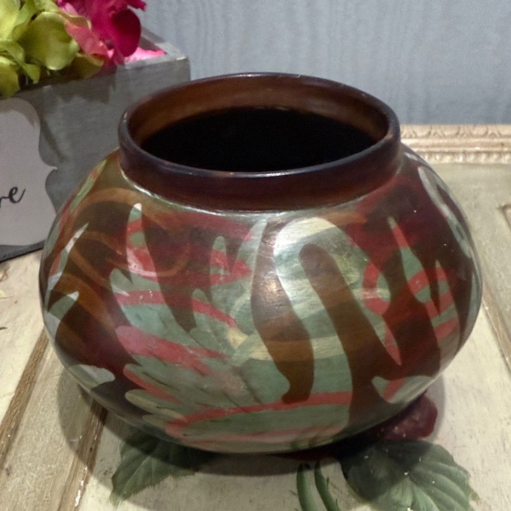 Vintage Peruvian Chulucanos Pottery Swan Vase Artist Signed